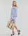 textil Dame Korte kjoler Lauren Ralph Lauren ESSIEN-LONG SLEEVE-DAY DRESS Marineblå / Hvid