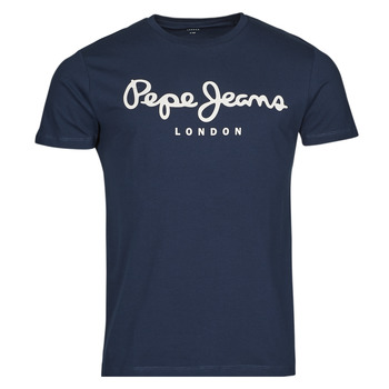 textil Herre T-shirts m. korte ærmer Pepe jeans ORIGINAL STRETCH Blå