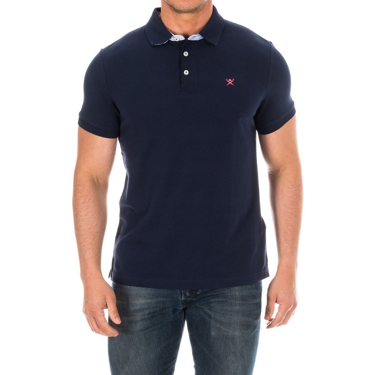 textil Herre Polo-t-shirts m. korte ærmer Hackett HM561798-595 Marineblå