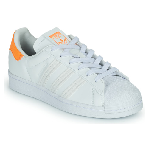 adidas Originals SUPERSTAR Hvid / Orange - Gratis | Spartoo.dk ! - Sko sneakers 545,00 Kr