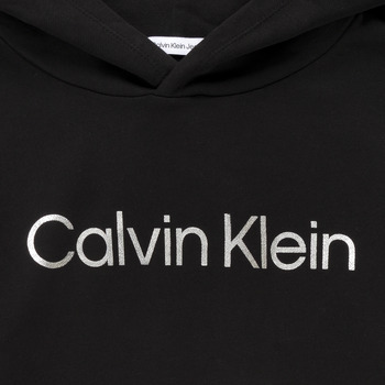 Calvin Klein Jeans INSTITUTIONAL SILVER LOGO HOODIE Sort