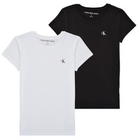 textil Pige T-shirts m. korte ærmer Calvin Klein Jeans 2-PACK SLIM MONOGRAM TOP Flerfarvet