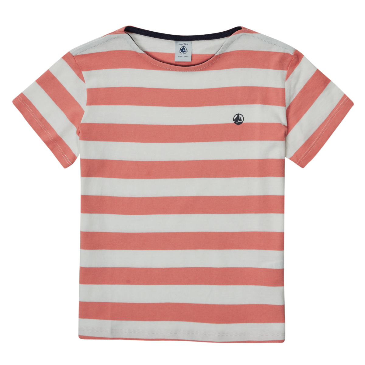 textil Pige T-shirts m. korte ærmer Petit Bateau BIBALI Hvid / Pink