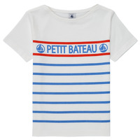 textil Dreng T-shirts m. korte ærmer Petit Bateau BLEU Blå / Rød