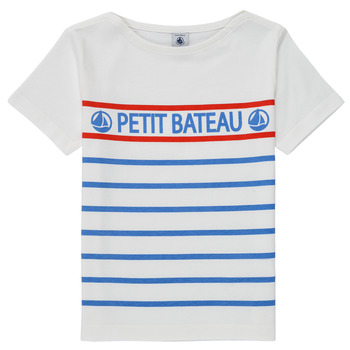 textil Dreng T-shirts m. korte ærmer Petit Bateau BLEU Blå / Rød