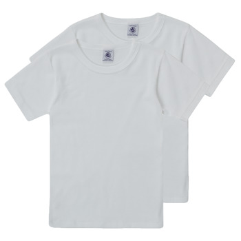 textil Dreng T-shirts m. korte ærmer Petit Bateau TOM Hvid