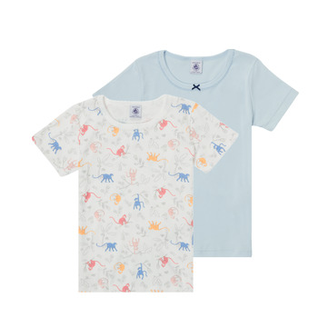 textil Pige T-shirts m. korte ærmer Petit Bateau  Flerfarvet