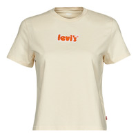 textil Dame T-shirts m. korte ærmer Levi's GRAPHIC CLASSIC TEE Logo / Angora