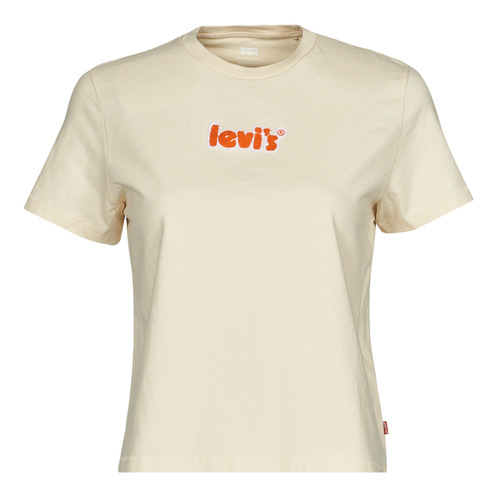 textil Dame T-shirts m. korte ærmer Levi's GRAPHIC CLASSIC TEE Beige