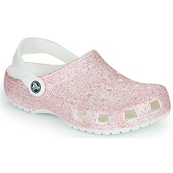 Sko Pige Træsko Crocs Classic Glitter Clog K Hvid / Pink