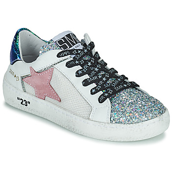 Sko Pige Lave sneakers Semerdjian CARLA Hvid / Sølv / Pink