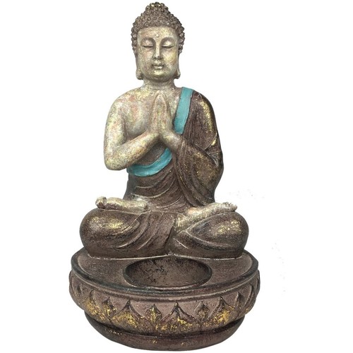Indretning Små statuer og figurer Signes Grimalt Sidder Og Beder Buddha-Figur Grå