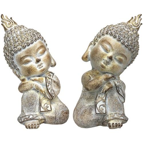 Indretning Små statuer og figurer Signes Grimalt Buddha Figur 2 Enheder Grå