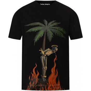 textil Herre T-shirts m. korte ærmer Palm Angels PMAA001R204130341088 Sort