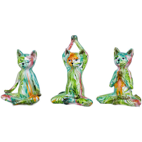 Indretning Små statuer og figurer Signes Grimalt Cat 3 Undiades Figur Grøn