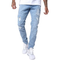 textil Herre Smalle jeans Project X Paris Jeans skinny avec empiècements style patch bleu clair
