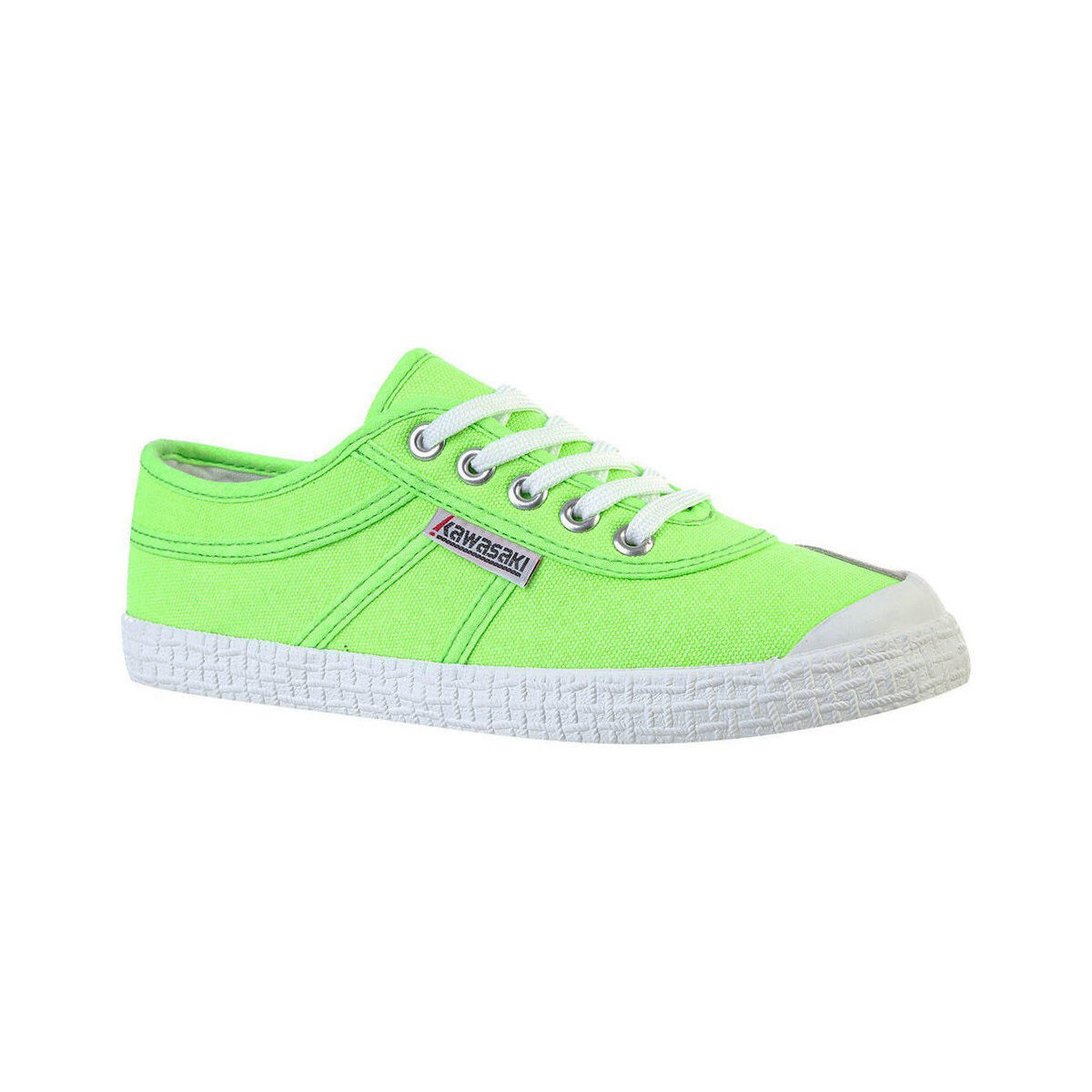 Sko Herre Sneakers Kawasaki Original Neon Canvas Shoe K202428 3002 Green Gecko Grøn