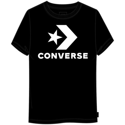 textil Dame T-shirts m. korte ærmer Converse Star Chevron Center Front Sort