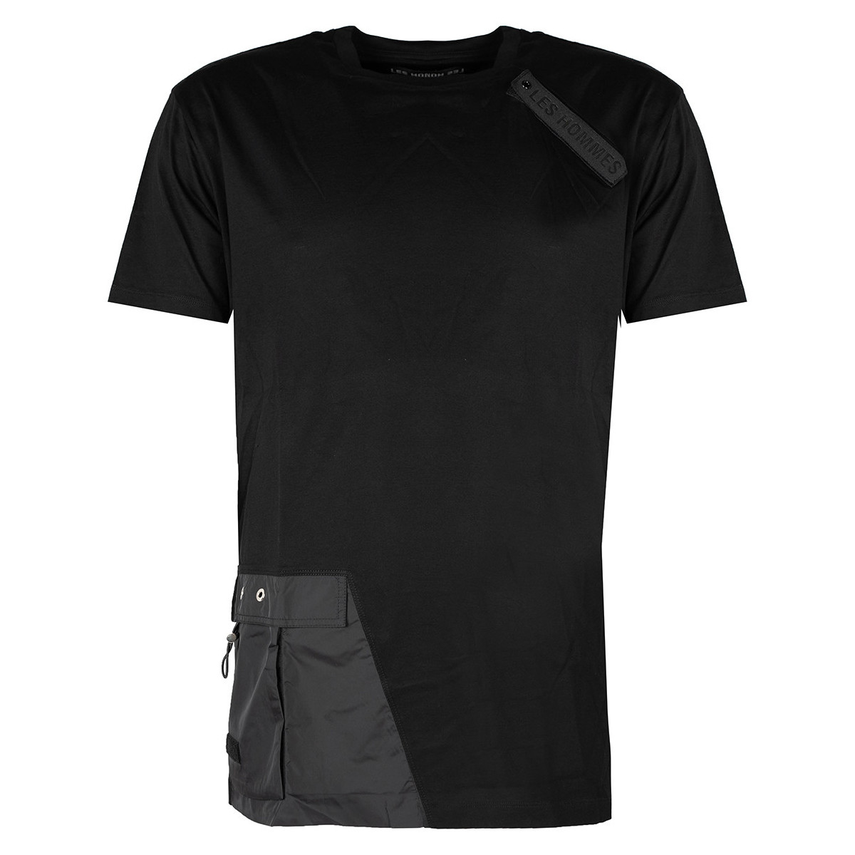 textil Herre T-shirts m. korte ærmer Les Hommes LKT152 703 | Oversized Fit Mercerized Cotton T-Shirt Sort