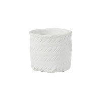 Indretning Vaser / potteskjulere J-line CACHEPOT IM TISSA CIM BLANC L (25x25x23cm) Hvid