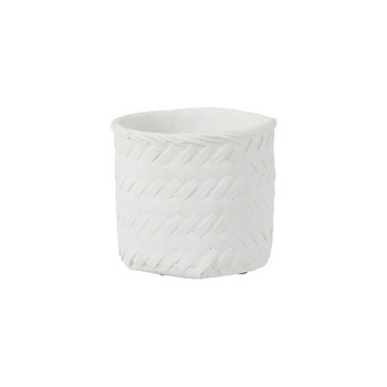 Indretning Vaser / potteskjulere J-line CACHEPOT IM TISSA CIM BLANC L (25x25x23cm) Hvid
