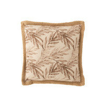 Indretning Puder J-line COUSSIN FEUILLE POLYE BEI/MAU (49x49x4cm) Beige