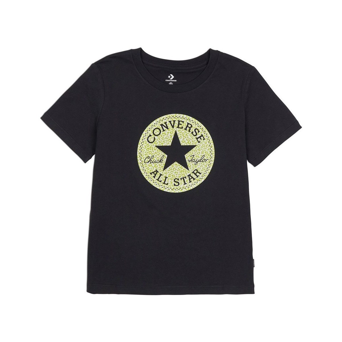 textil Dame T-shirts m. korte ærmer Converse Chuck Taylor All Star Leopard Patch Tee Sort