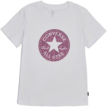 textil Dame T-shirts m. korte ærmer Converse Chuck Taylor All Star Leopard Patch Tee Hvid