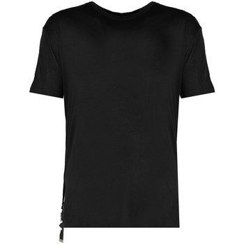textil Herre T-shirts m. korte ærmer Les Hommes LKT144 740U | Relaxed Fit Lyocell T-Shirt Sort