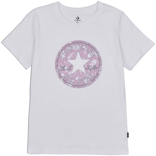 textil Dame T-shirts m. korte ærmer Converse Fall Floral Patch Grapphic Tee Hvid