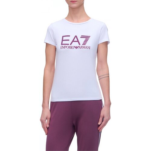 textil Dame T-shirts & poloer Emporio Armani EA7 6KTT25 TJAPZ Hvid
