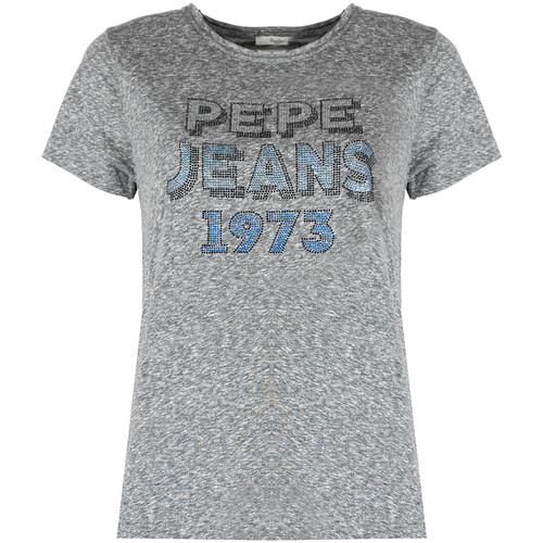 textil Dame T-shirts m. korte ærmer Pepe jeans PL504817 | Bibiana Grå