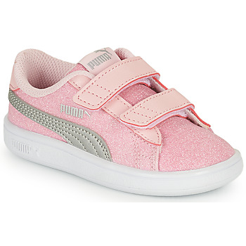 Sko Pige Lave sneakers Puma Smash v2 Glitz Glam V Inf Pink / Grå