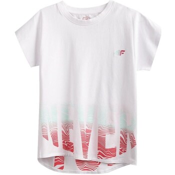 textil Pige T-shirts m. korte ærmer 4F JTSD006 Hvid, Rød