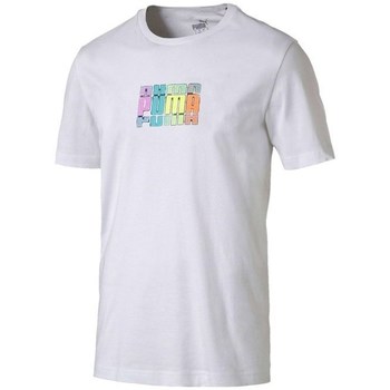 textil Herre T-shirts m. korte ærmer Puma Multicolor Graphic Hvid