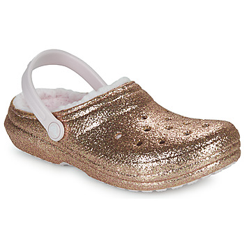 Sko Pige Træsko Crocs Classic Lined Glitter Clog T Guld