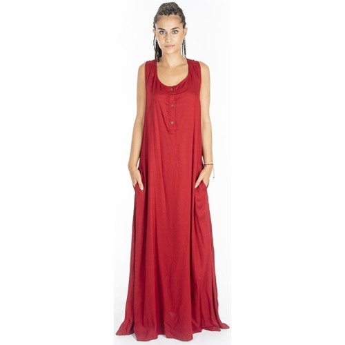 textil Dame Lange kjoler Isla Bonita By Sigris Midi Lang Kjole Rød