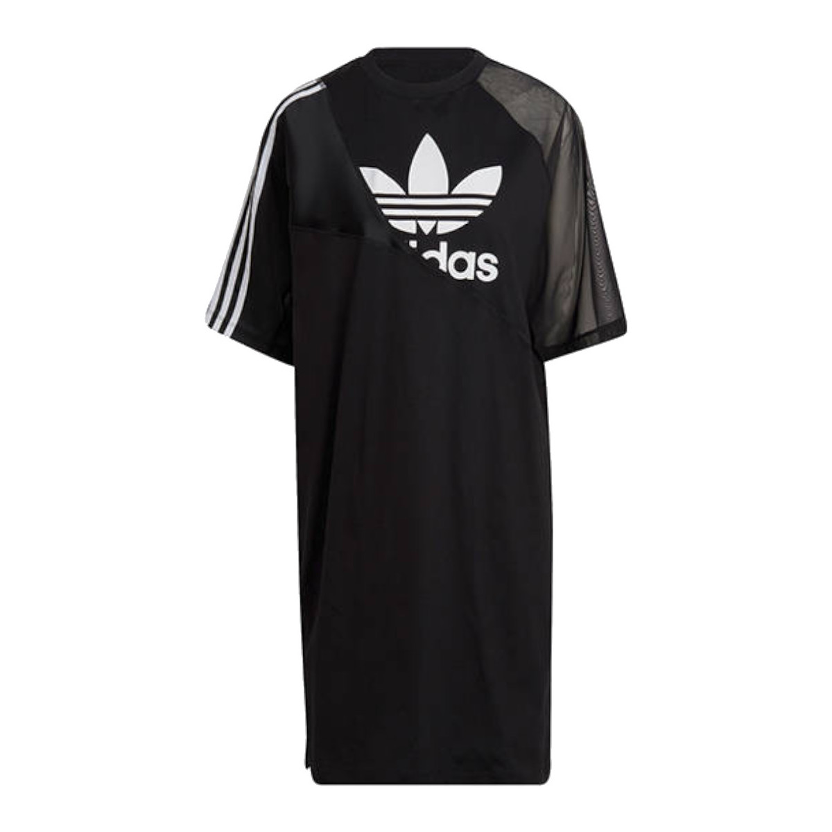 textil Dame T-shirts m. korte ærmer adidas Originals adidas Adicolor Split Trefoil Tee Dress Sort