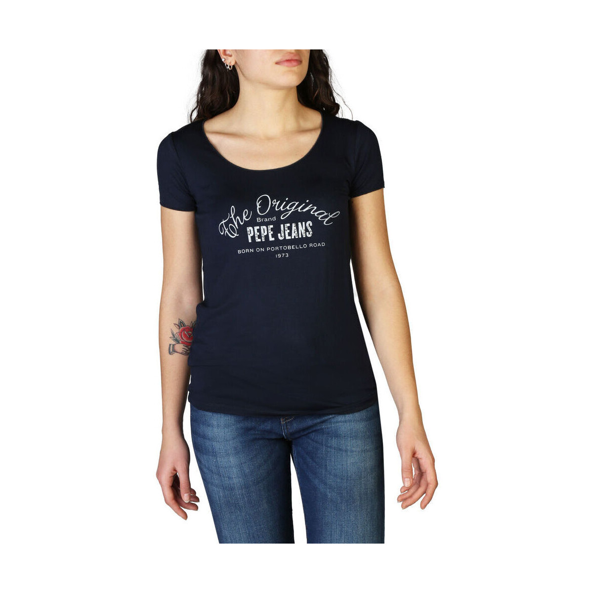 textil Dame T-shirts m. korte ærmer Pepe jeans - cameron_pl505146 Blå