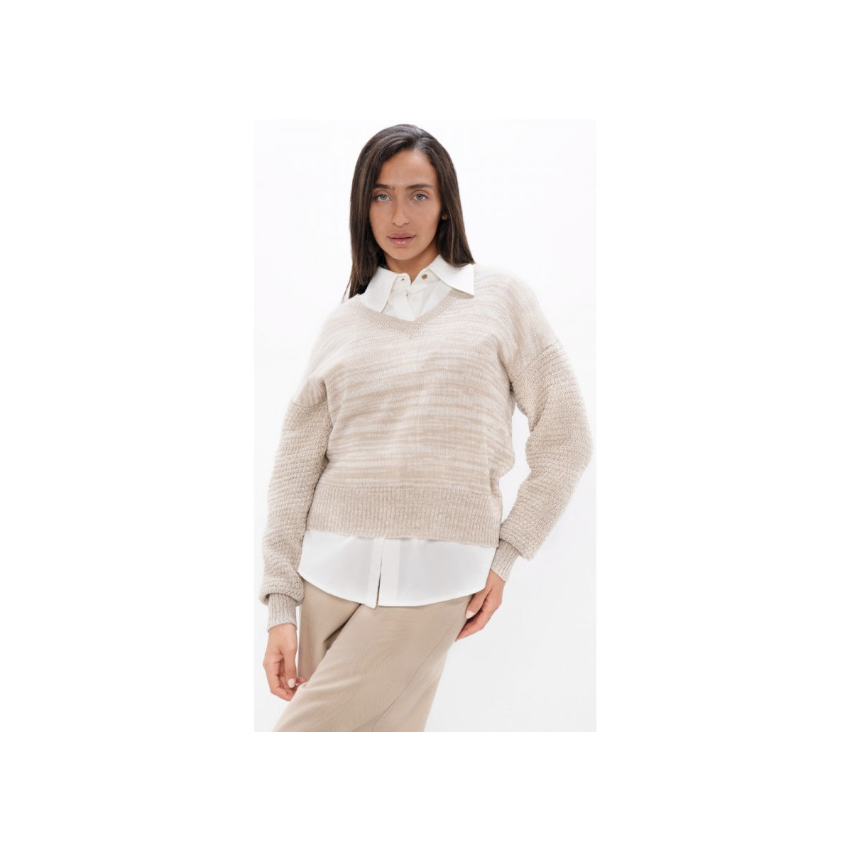 textil Dame Fleecetrøjer 1 People Nagano - V Neck Sweater 