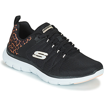 Sko Dame Lave sneakers Skechers FLEX APPEAL 4.0 Sort / Leopard