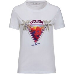 textil Dame T-shirts & poloer Guess W2GI41 JA900 Hvid
