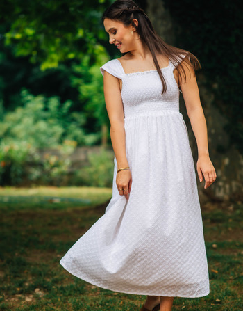 textil Dame Lange kjoler Céleste MANON Hvid