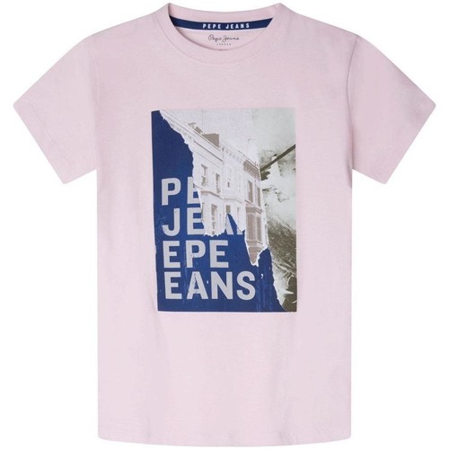 textil Dreng T-shirts m. korte ærmer Pepe jeans  Pink