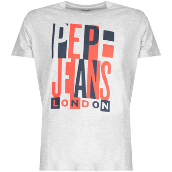 textil Herre T-shirts m. korte ærmer Pepe jeans PM507739 | Davy Grå