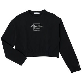 textil Pige Sweatshirts Calvin Klein Jeans METALLIC BOX LOGO SWEATSHIRT Sort