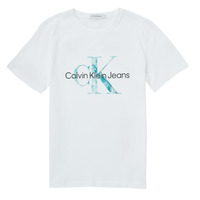 textil Børn T-shirts m. korte ærmer Calvin Klein Jeans MONOGRAM LOGO T-SHIRT Hvid