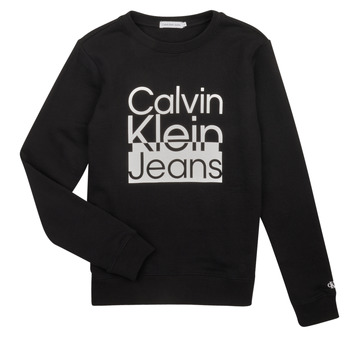 textil Dreng Sweatshirts Calvin Klein Jeans BOX LOGO SWEATSHIRT Sort