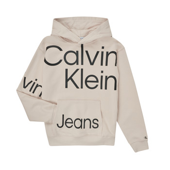 textil Dreng Sweatshirts Calvin Klein Jeans BOLD INSTITUTIONAL LOGO HOODIE Hvid