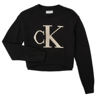 textil Pige Sweatshirts Calvin Klein Jeans MONOGRAM SWEATER Sort